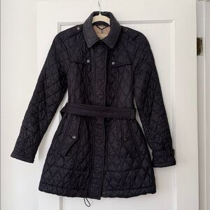 Burberry Black Quilted Trench Coat